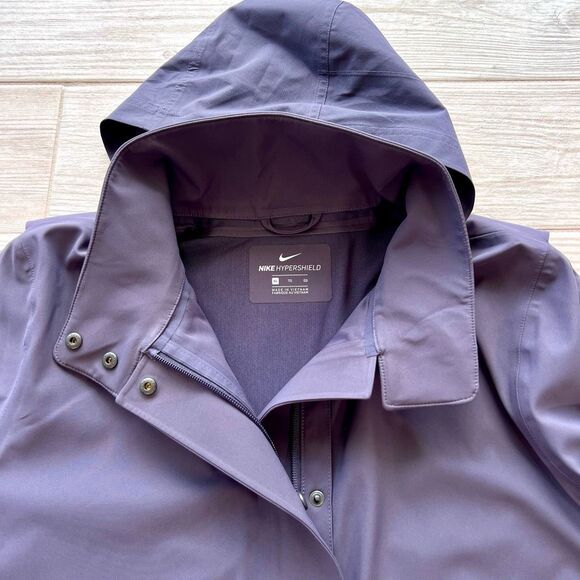 Nike Plum Purple Long Sleeve Hooded Mid-Length Hypershield Rain Jacket Size XL - Picture 5 of 12